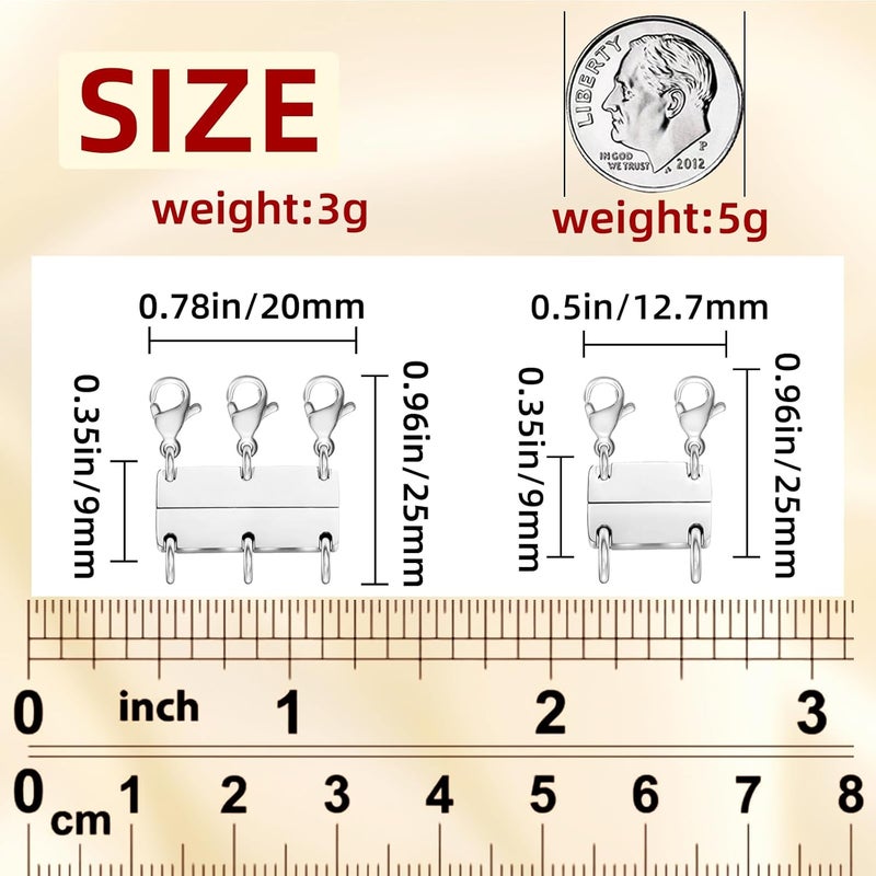 MKCYD Multi Necklace Layering Clasp Strong Magnetic Clasps, Gold and Silver Necklace Separator for Layering, Multiple Jewelry Closures for Layered Look - Image 2